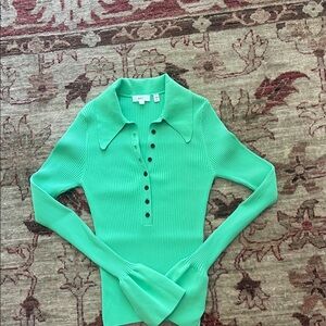 A.P.C. Mint Green Ribbed Button-Down Shirt